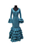 Size 48. Flamenco Dress. Mod. Becquer Turquesa Lunar Negro 255.372€ #50329BECQUERTQNG48